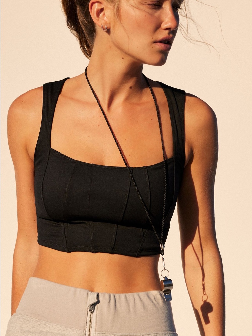 FP Movement what a feeling bustier sports bra Square-Neck Crop Bralette Top